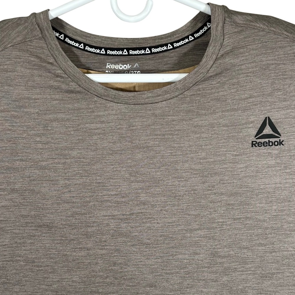 Reebok Mens 3XL Slim‎ Fit Long Sleeve Performance Shirt Heather Brown Soft New